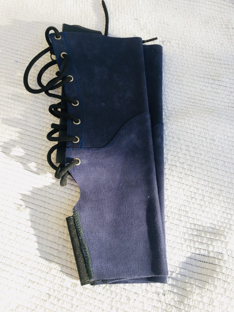 Sparkly Blue 8″ high large Trapeze Boots Trapeze Boots (Gaiters)